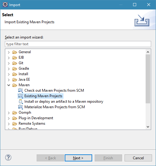 Import Maven Projects