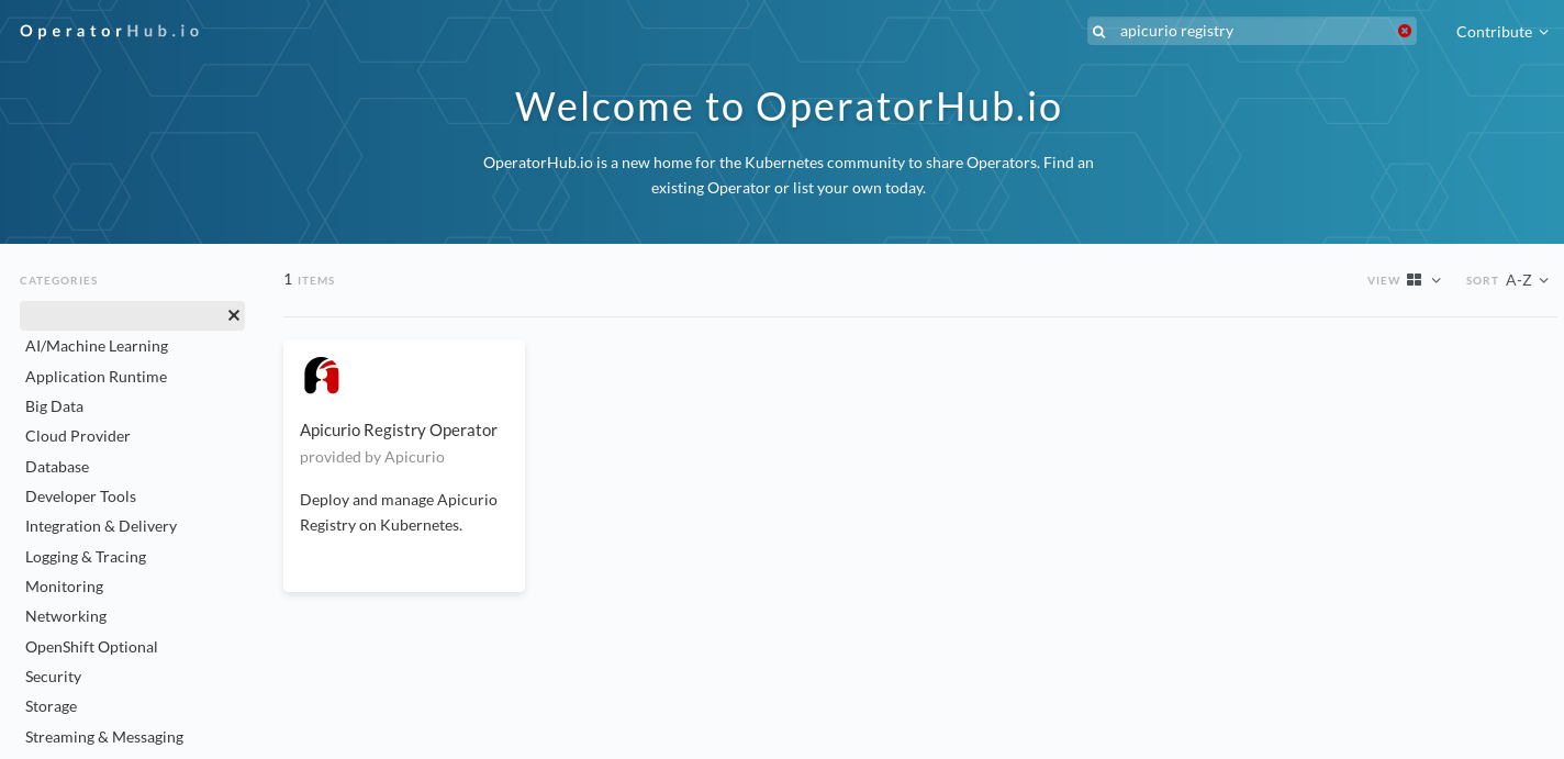 operator hub search ar