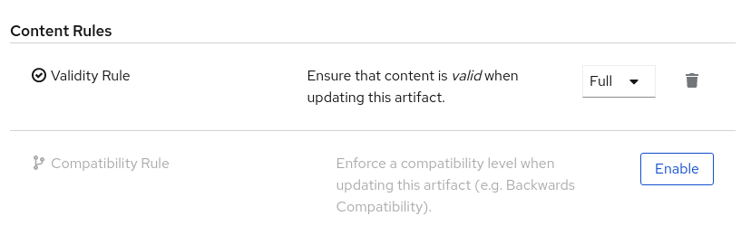 Configure rules in Registry web console