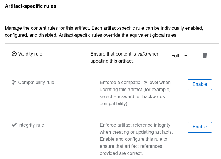 Configure rules in Registry web console